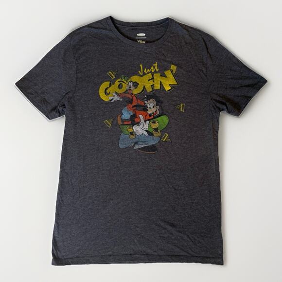 Old Navy Disney Goofy Movie Tee Shirt Small Gray Just Goofn' Skateboard Graphic - Picture 1 of 5